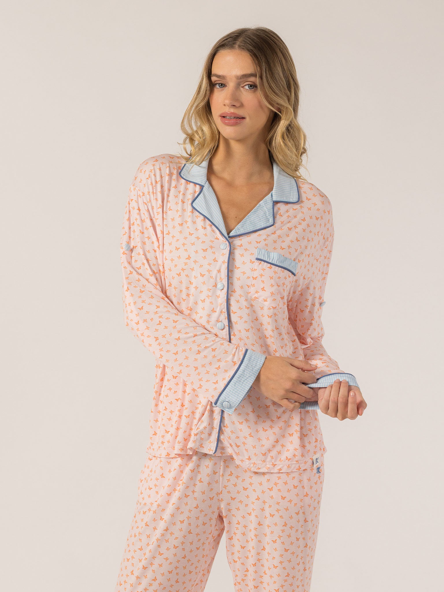 long sleeve pj dress Dogini - Plain Long-Sleeve Pajama Dress
