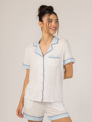 Rose PJ Short Sleeve Set (Glacier)