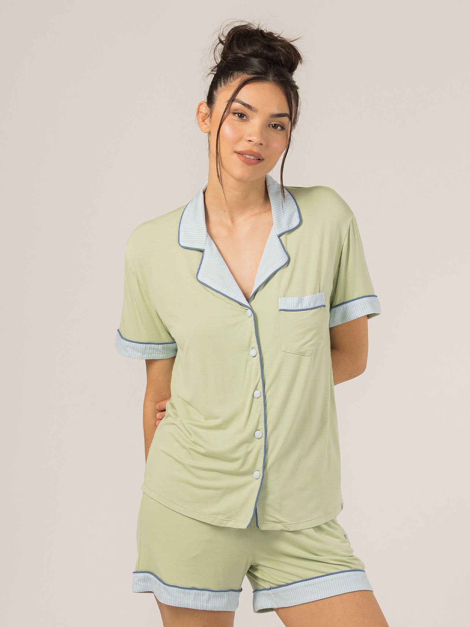 succulent pajamas Rose PJ Short Sleeve Set (Succulent) L